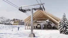 Una tavola d'anteprima del progetto della telecabina