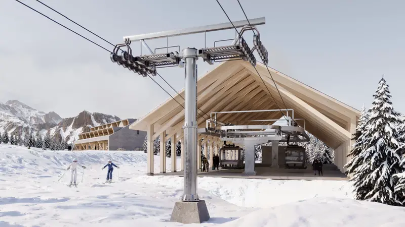 Una tavola d'anteprima del progetto della telecabina