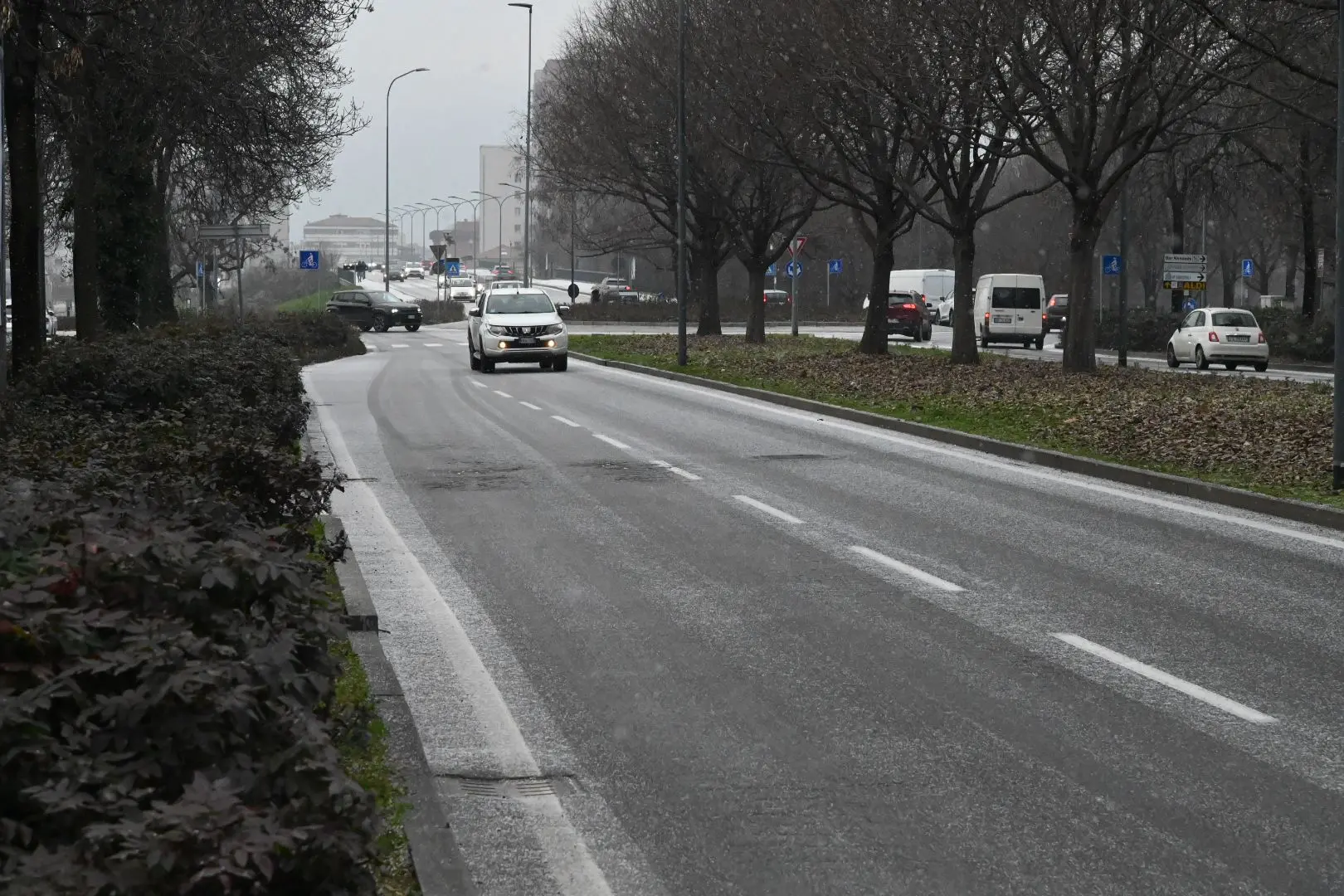 La «neve tonda» a Brescia