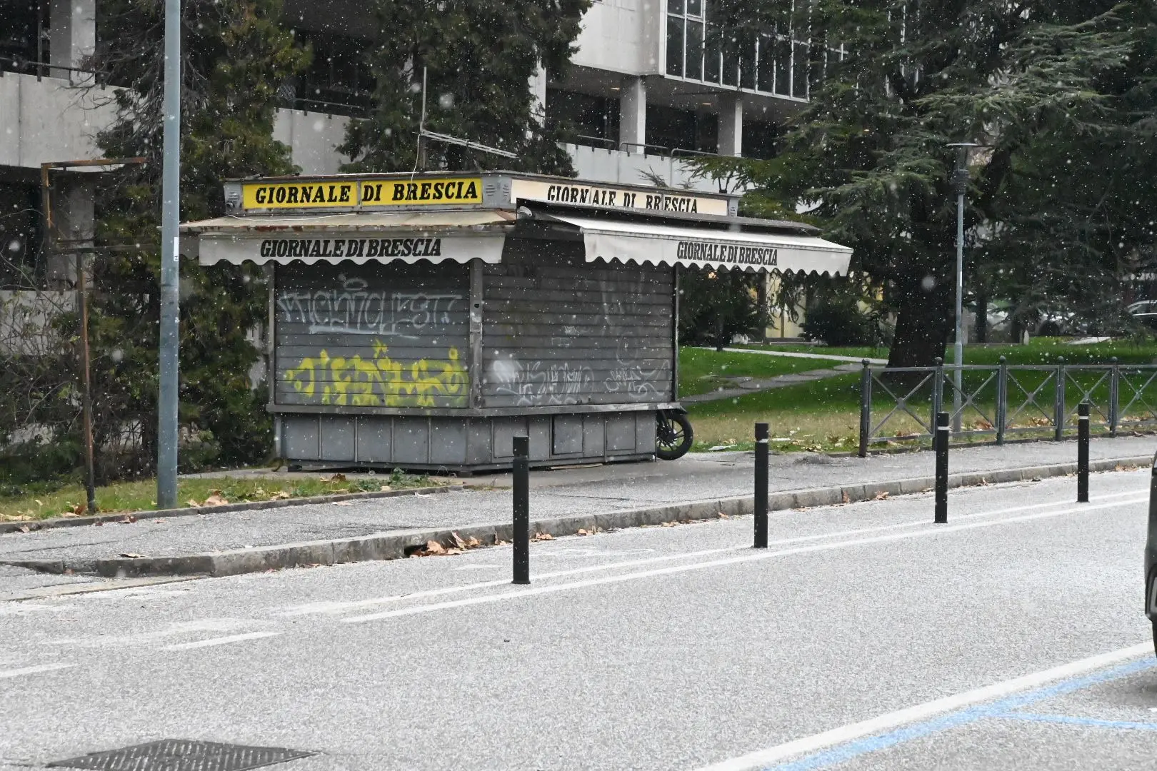 La «neve tonda» a Brescia