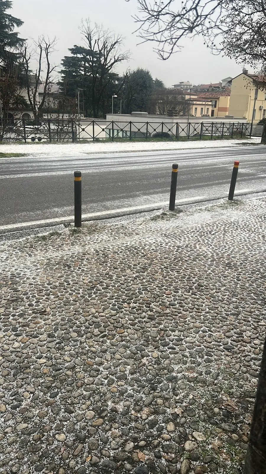 La «neve tonda» a Brescia