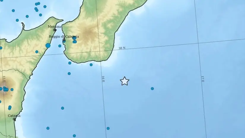 L'epicentro del terremoto di sabato 10 gennaio in Calabria - © www.giornaledibrescia.it