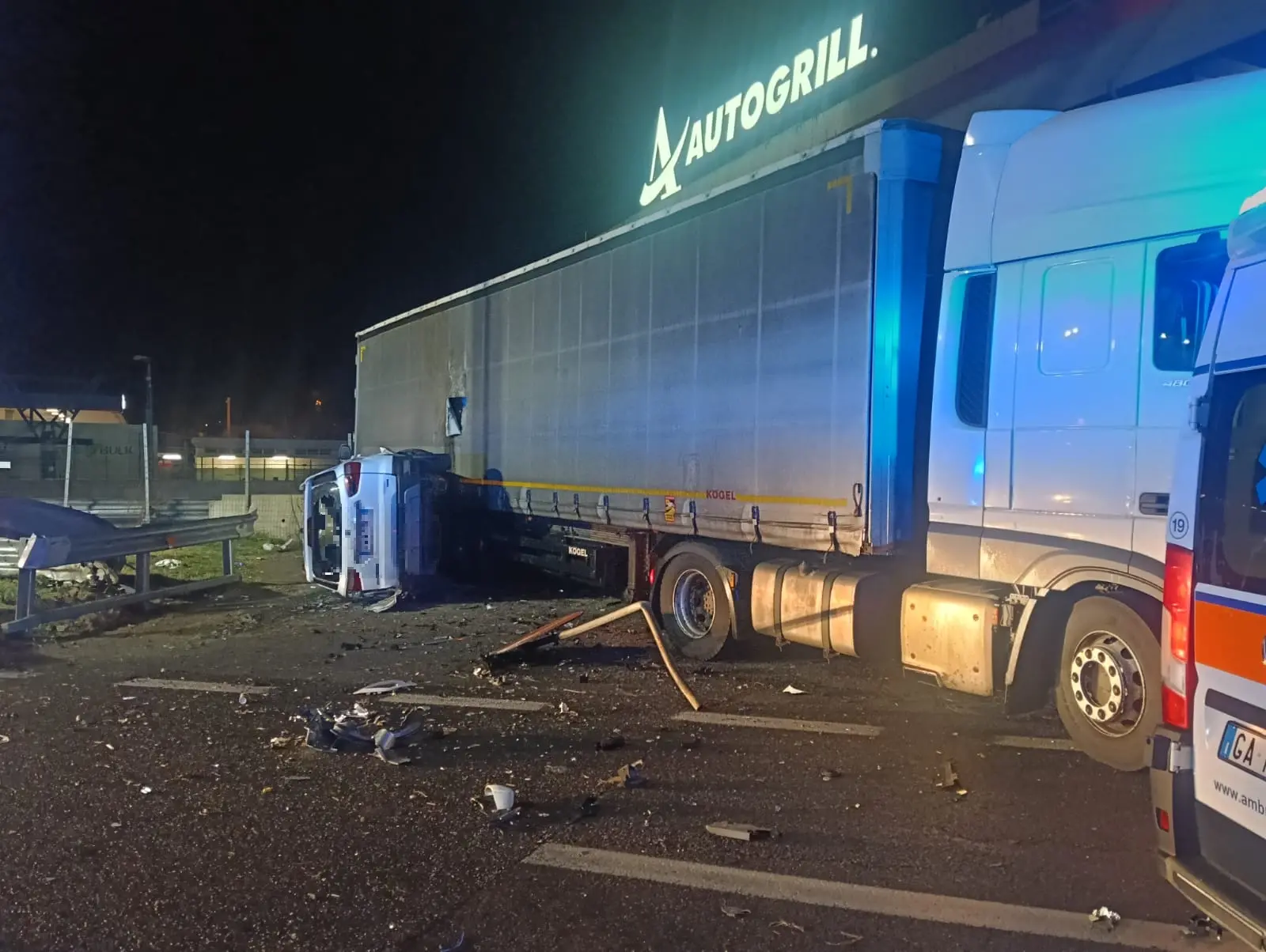 L'incidente in A4 stanotte alle 3