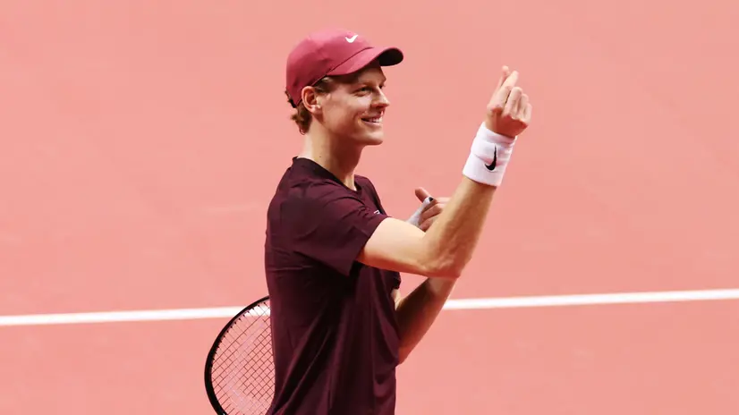 epa12639822 Jannik Sinner of Italy reacts during the Hyundai Card Super Match against Carlos Alcaraz of Spain in Incheon, South Korea, 10 January 2026. EPA/HAN MYUNG-GU