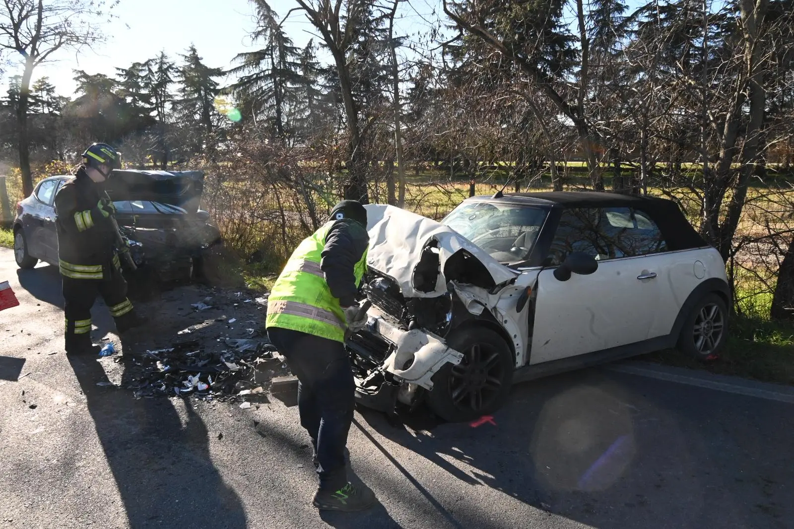 Il frontale a Lonato: i mezzi coinvolti