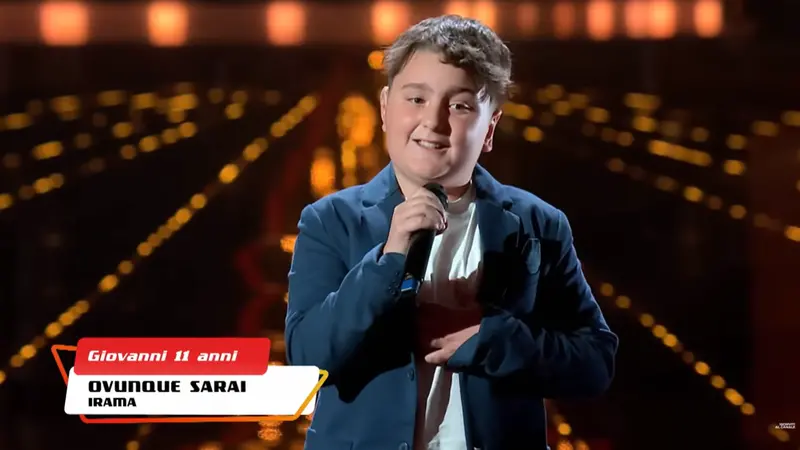 Giovanni, 11 anni, sul palco