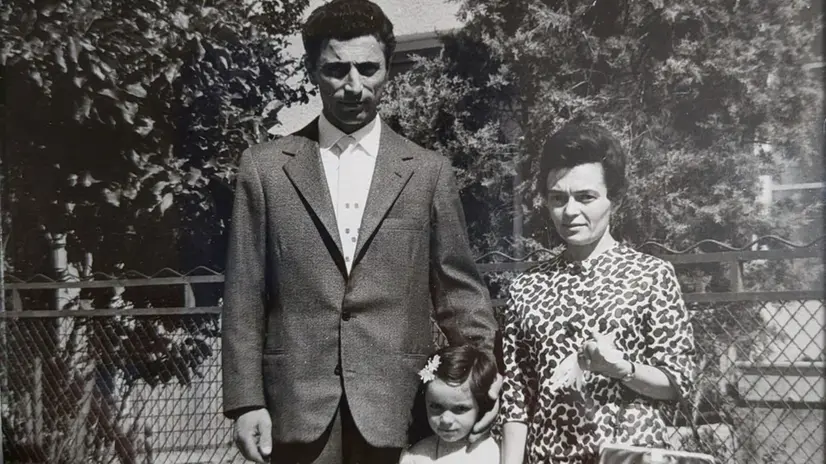 Pietro ed Elda a Castenedolo con la loro piccola Donata