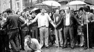 In piazza Loggia al momento della strage - Foto d'archivio