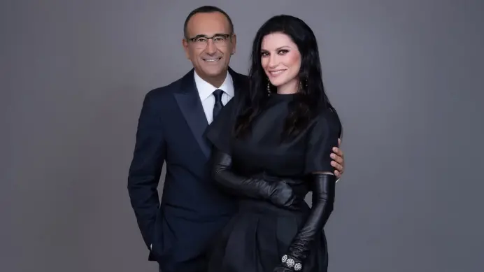 Carlo Conti e Laura Pausini (da Instagram)