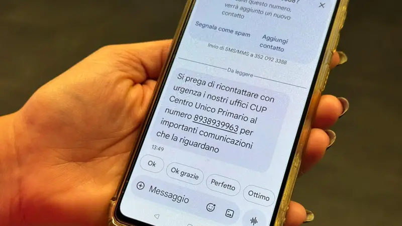 Il contenuto dell'sms fraudolento © www.giornaledibrescia.it