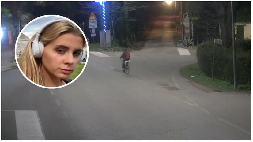 Annabella Martinelli e le immagini delle telecamera che la riprendono in bicicletta - Ansa © www.giornaledibrescia.it