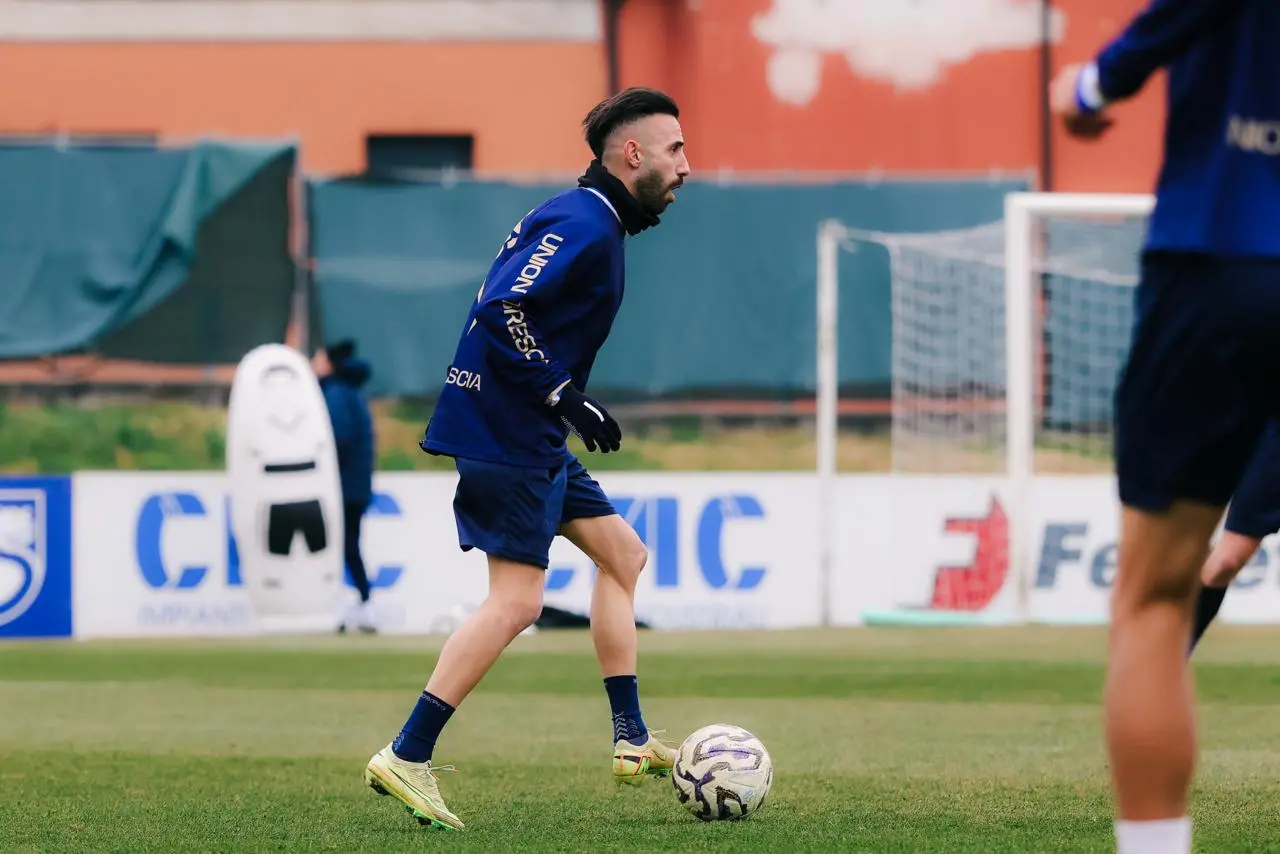 Union Brescia, il primo allenamento di Manuel Marras