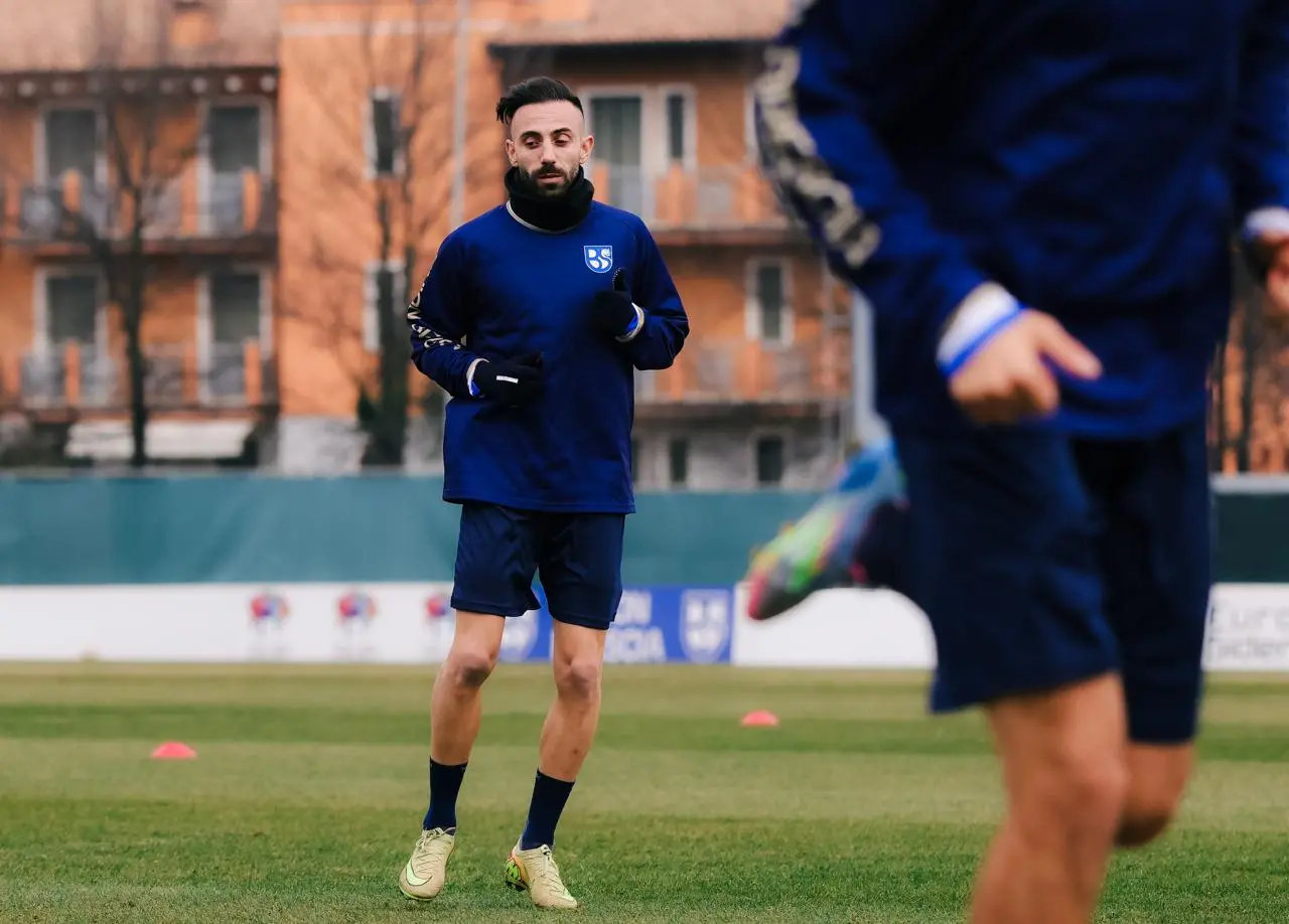 Union Brescia, il primo allenamento di Manuel Marras