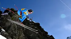 Giovanni Franzoni in azione a Wengen - Foto Epa/Jean-Cristophe Bott © www.giornaledibrescia.it