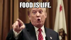 Un meme sul cibo con Donald Trump