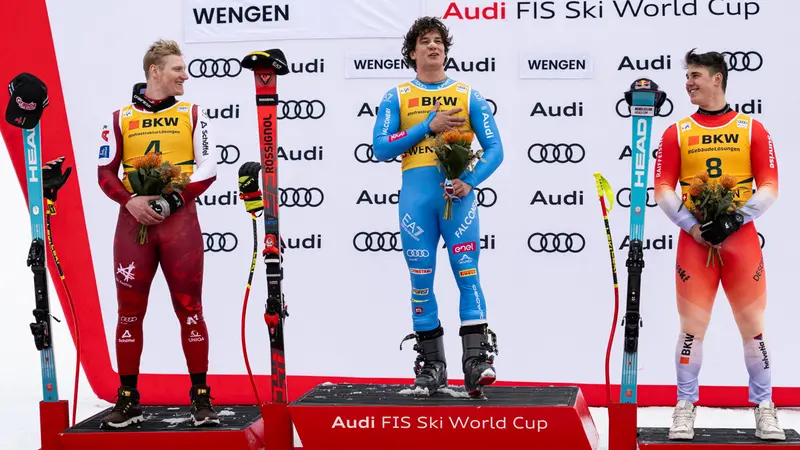 Franzoni sul gradino più alto del podio - Foto Epa/Peter Schneider © www.giornaledibrescia.it