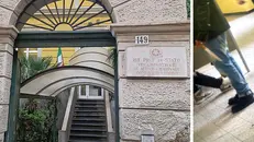 La scuola e il coltello usato per l'aggressione - Ansa © www.giornaledibrescia.it