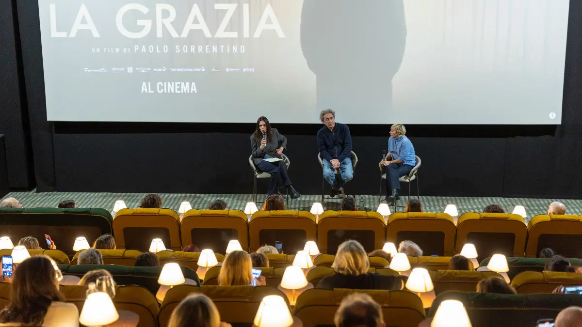 SPETTACOLI BRESCIA CINEMA MORETTO PAOLO SORRENTINO NELLA FOTO PAOLO SORRENTINO e Daria D'Antonio Dibattito film La Grazia 18-01-2026 Marazzani@newreporter