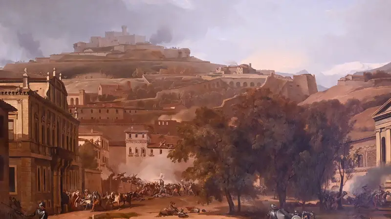 Un particolare dell'opera di Luigi Basiletti