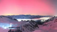 L'aurora boreale vista dal Presena (da Facebook)