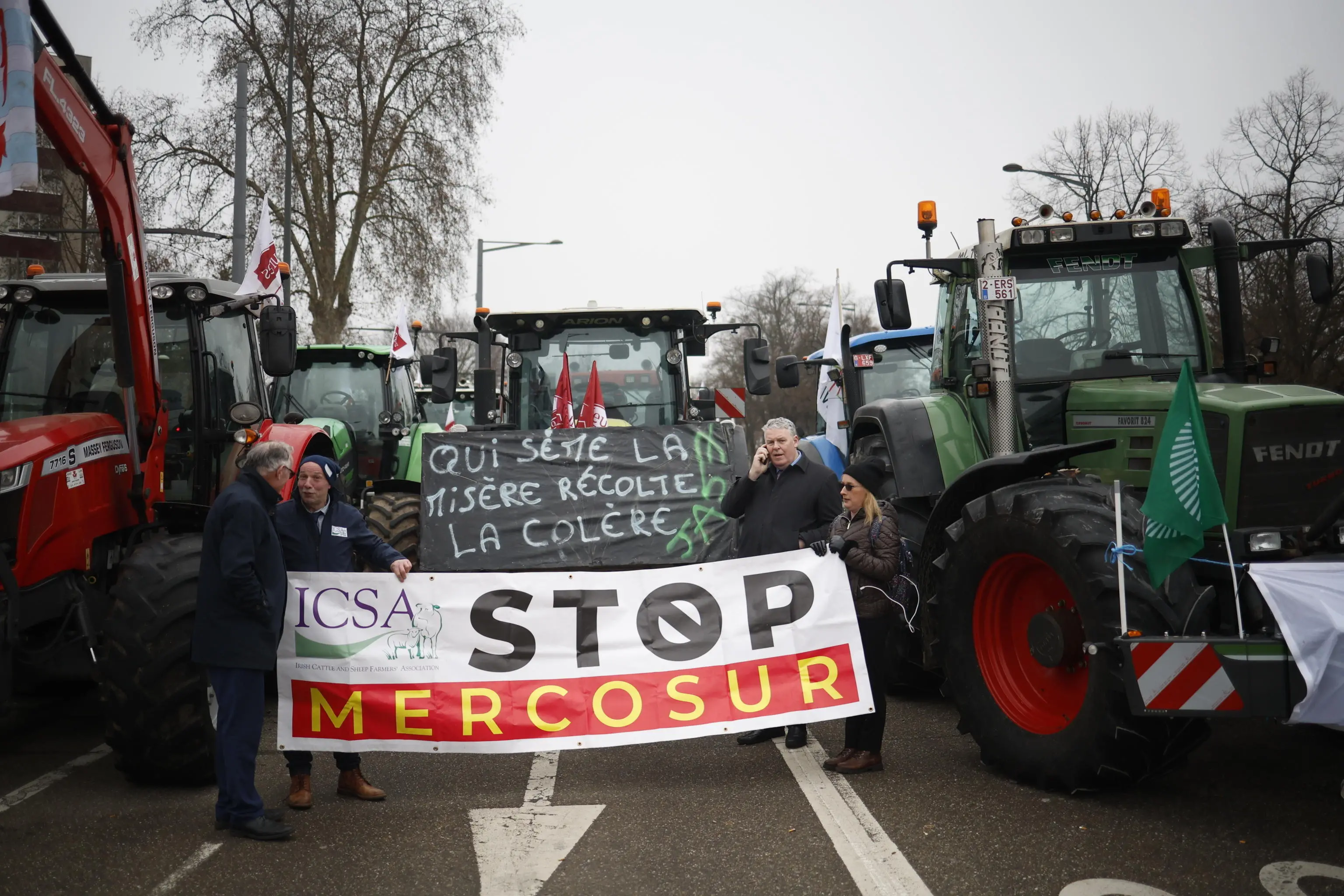 Agricoltori in piazza a Strasburgo