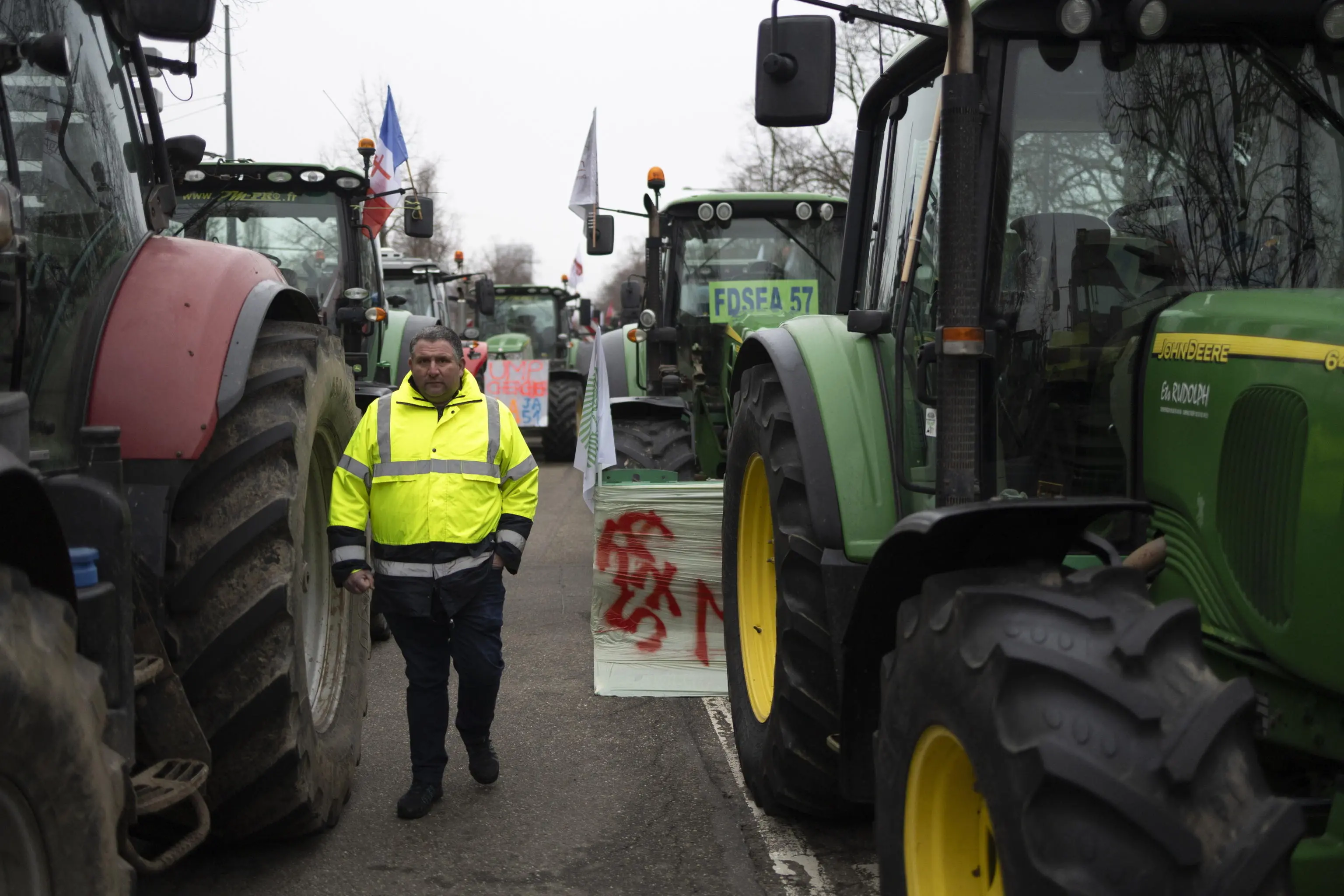 Agricoltori in piazza a Strasburgo