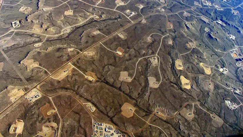 Un'area dove viene estratto petrolio tramite il fracking