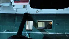 Donald Trump sul Marine One in partenza per la Svizzera