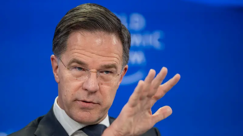 Il segretario della Nato Mark Rutte a Davos - Foto Ansa © www.giornaledibrescia.it