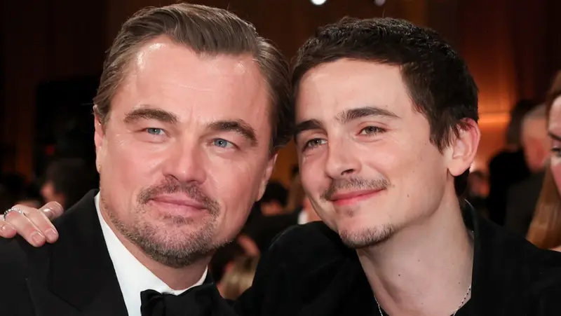 Leonardo DiCaprio e Timothée Chalamet ai Golden Globe - Fonte Instagram @cinedreamfaenza