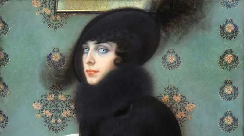 Mario Reviglione, Ritratto in nero (Ritratto della signora Levi Muzzani), 1916, olio su tela, 100 × 70 cm, collezione privata, courtesy Benappi