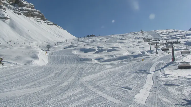 Una pista da sci a Madonna di Campiglio