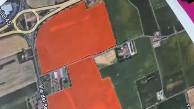 Un dettaglio dell'area in cui è prevista la costruzione dell'impianto