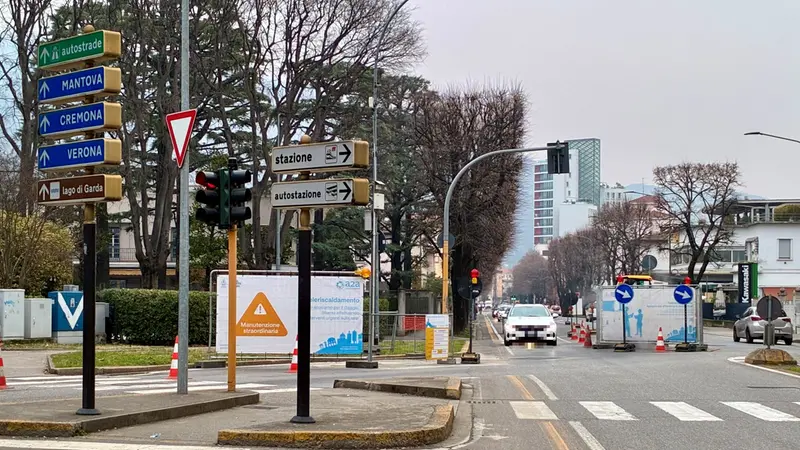 Lavori tra via Diaz e via Inganni - © www.giornaledibrescia.it