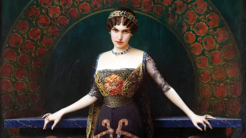 Vittorio Matteo Corcos, Ritratto della marchesa Edith Oliver Dusmet, 1911, olio su tela, Galleria Nazionale di Arte Antica - Palazzo Barberini