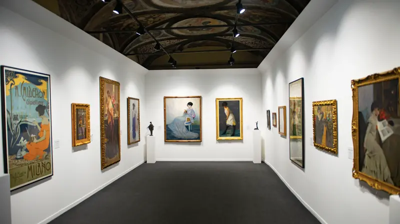 Una stanza dell'esposizione Liberty - Foto New Reporter Papetti © www.giornaledibrescia.it