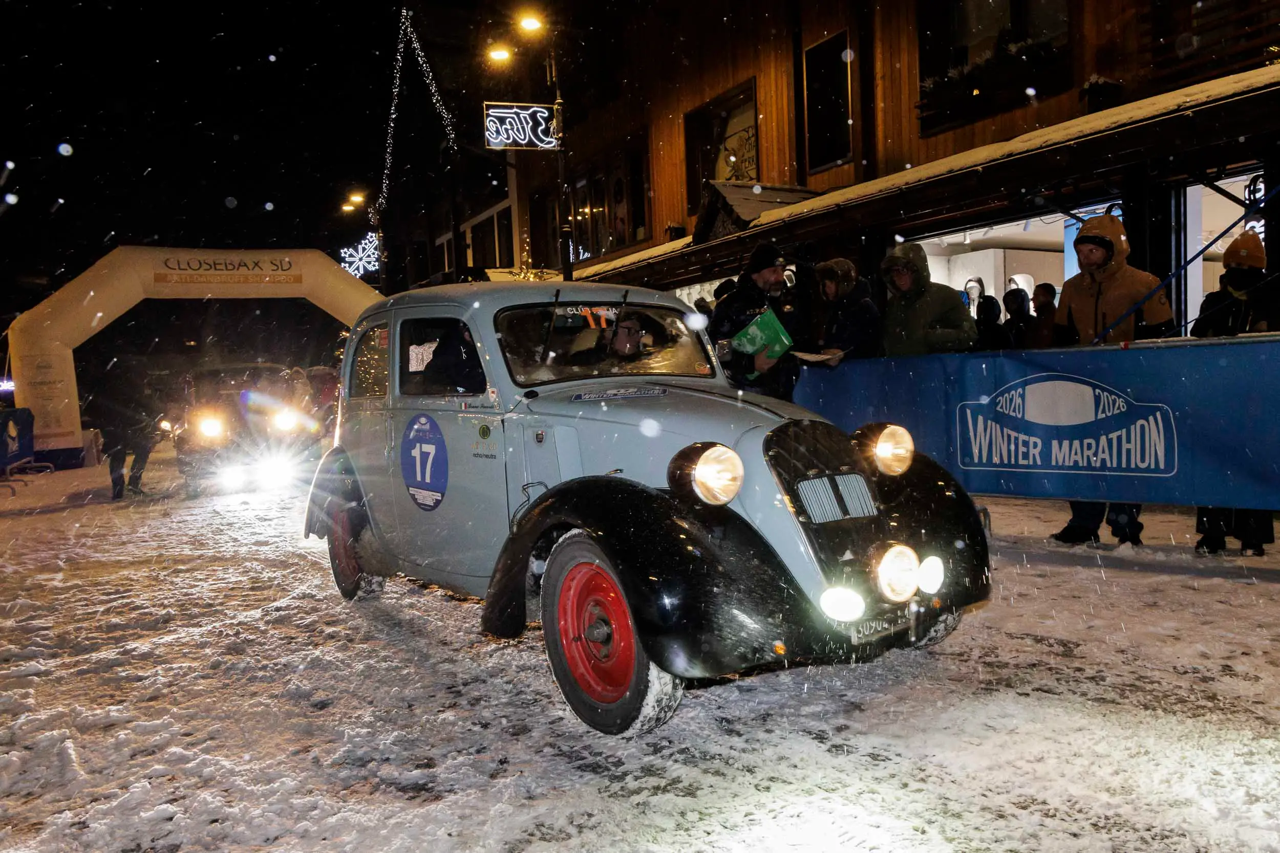 Winter Marathon: l'arrivo a Campiglio sotto la neve