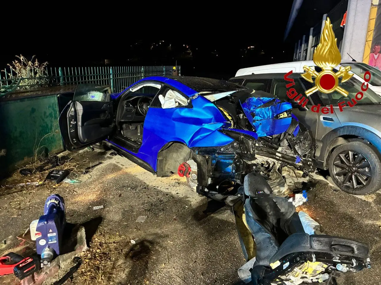 Niardo, l'auto sulla quale viaggiava come passeggero la vittima Daniele Caratti