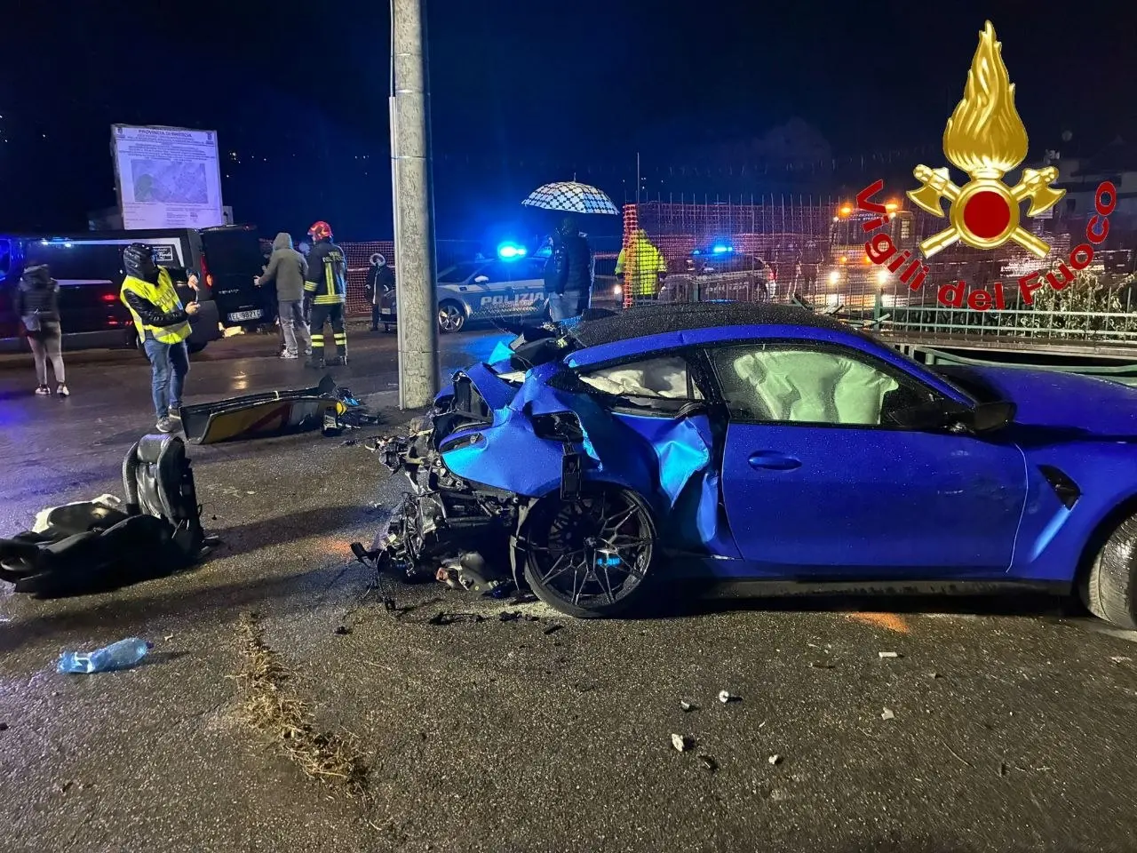 Niardo, l'auto sulla quale viaggiava come passeggero la vittima Daniele Caratti