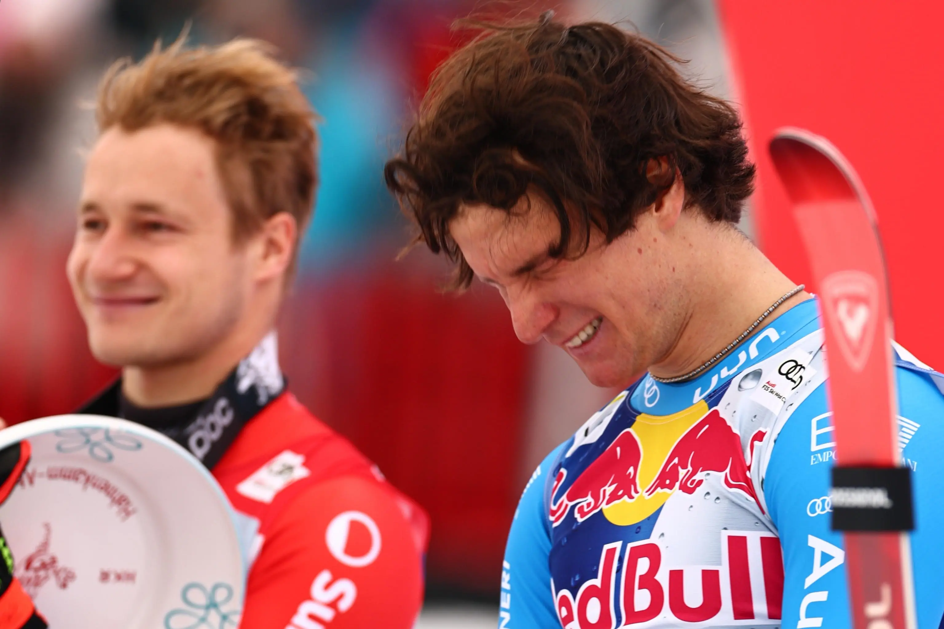 Giovanni Franzoni sul podio di Kitzbühel