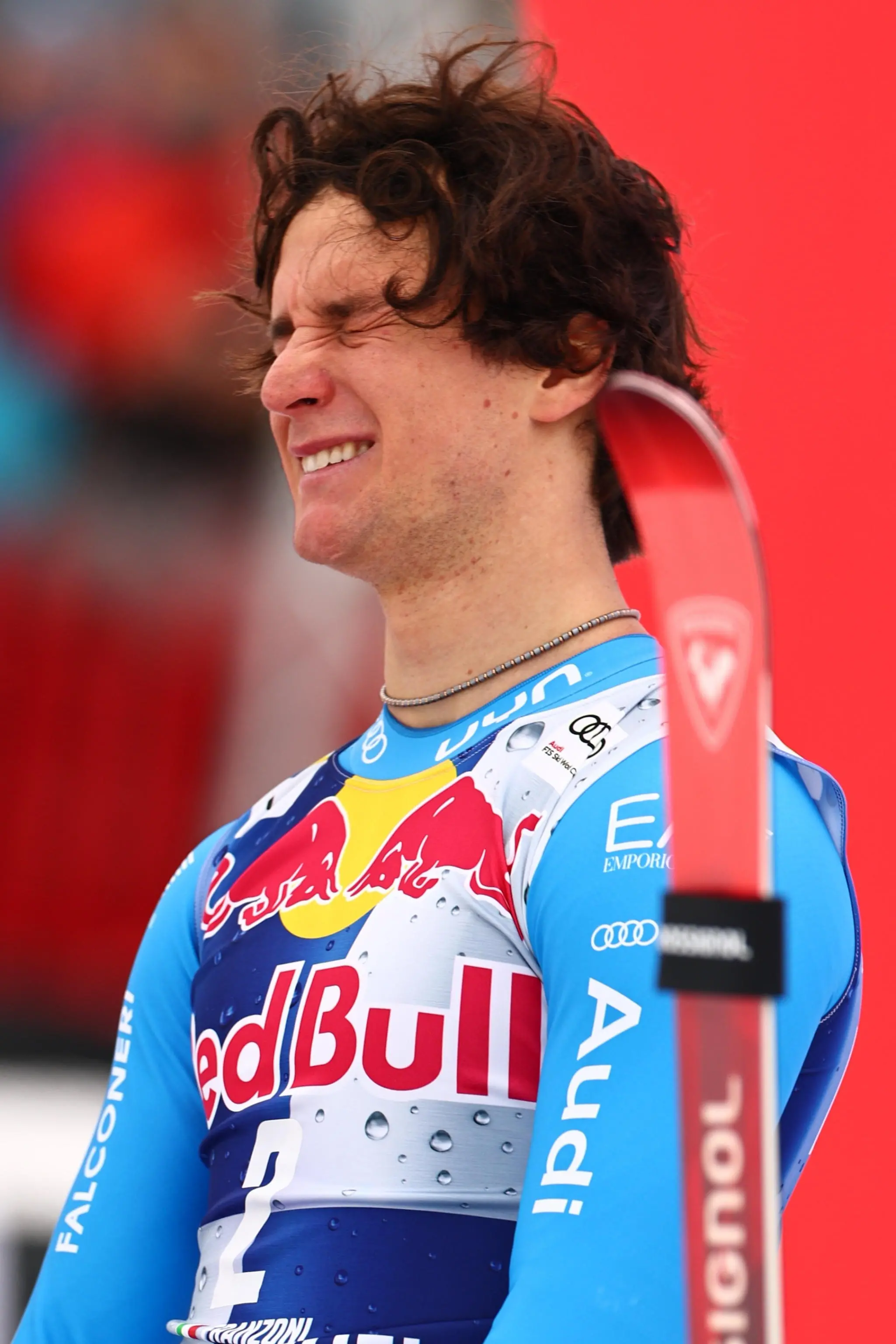 Giovanni Franzoni sul podio di Kitzbühel