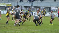 Filippo Gabana affrontato dagli avversari nel match del San Michele - Foto Enzo Bottacin