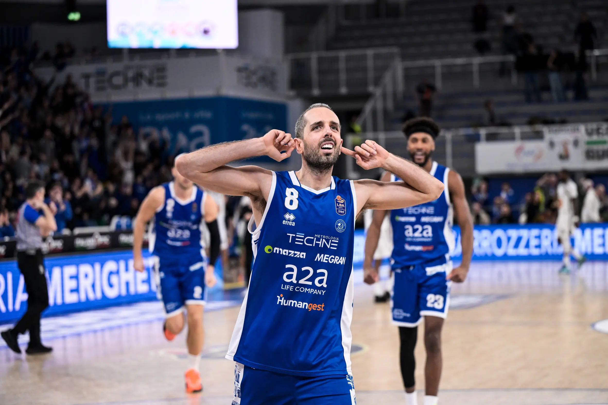 SPORT BASKET BRESCIA Germani Pallacanestro Brescia Apu Old Wild West Udine NELLA FOTO esultanza Brescia Amedeo Della Valle 25-01-2026 Checchi@newreporter