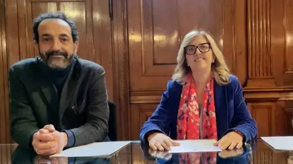 L'assessora all'Urbanistica Michela Tiboni con il consulente per Agenda 2050 Valerio Barberis  © www.giornaledibrescia.it