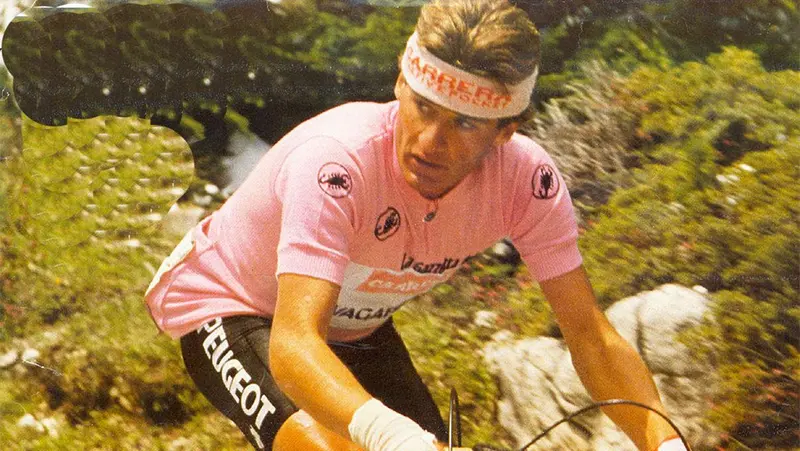 Roberto Visentini in maglia rosa - © www.giornaledibrescia.it