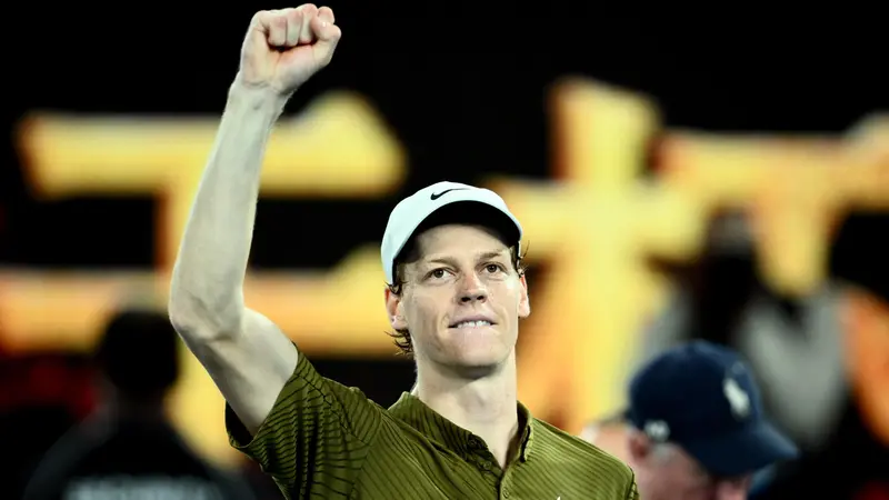 Sinner esulta dopo aver battuto Shelton - Foto Epa/Joel Carrett © www.giornaledibrescia.it