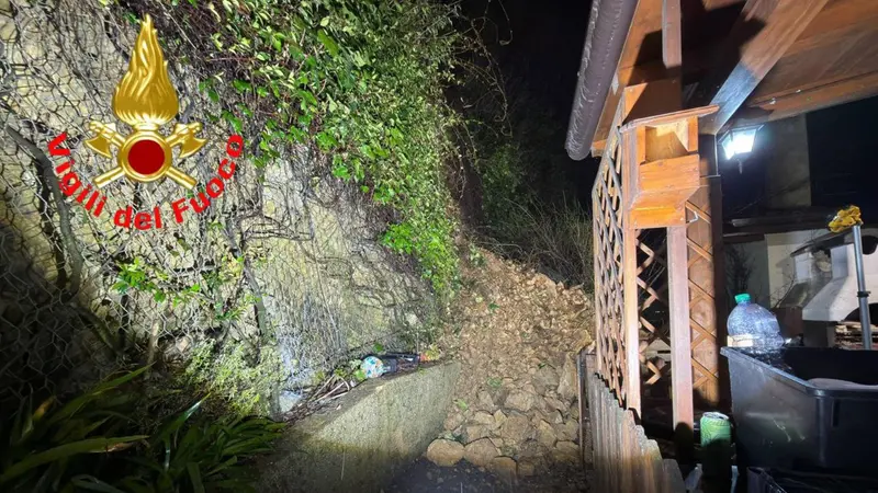 La frana a Sarezzo - Foto Vigili del fuoco