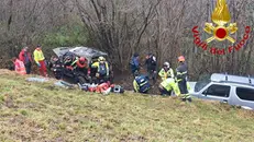 I vigili del fuoco sul luogo dell'incidente