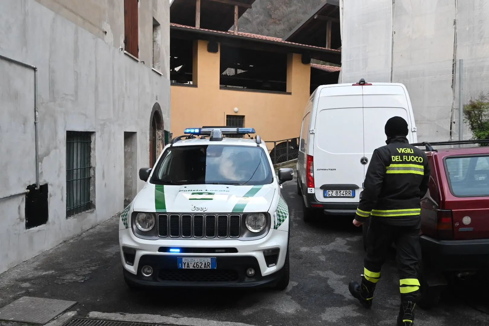 Frana a Sarezzo, il sopralluogo