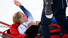 Le cadute delle atlete durante la discesa di Crans Montana
